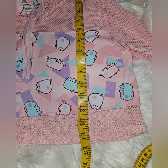 Pusheen -Size Med ,Pastel Mesh Cropped Hoodie - Picture 6 of 9